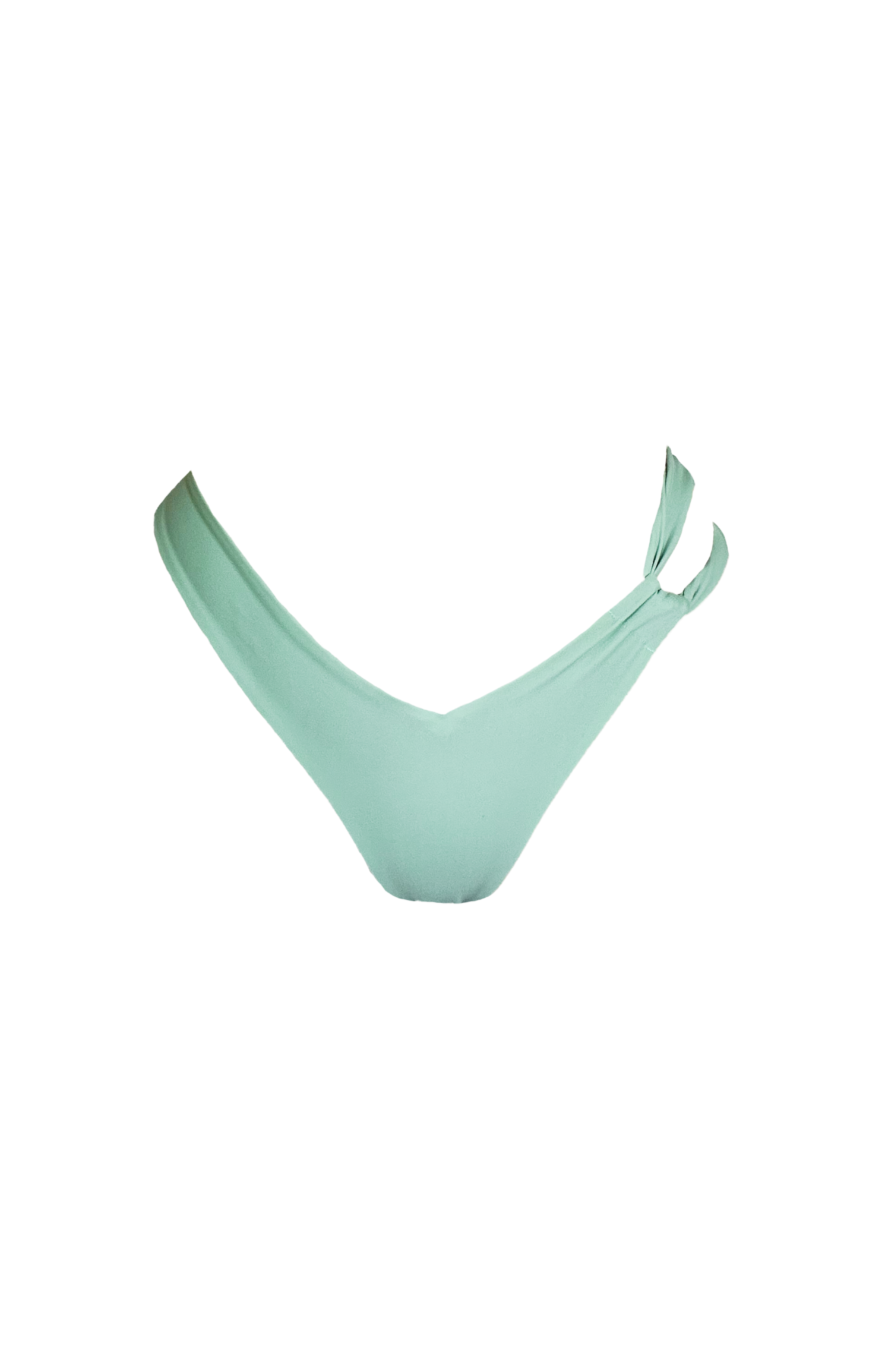 Mint green bikini bottom on a white background