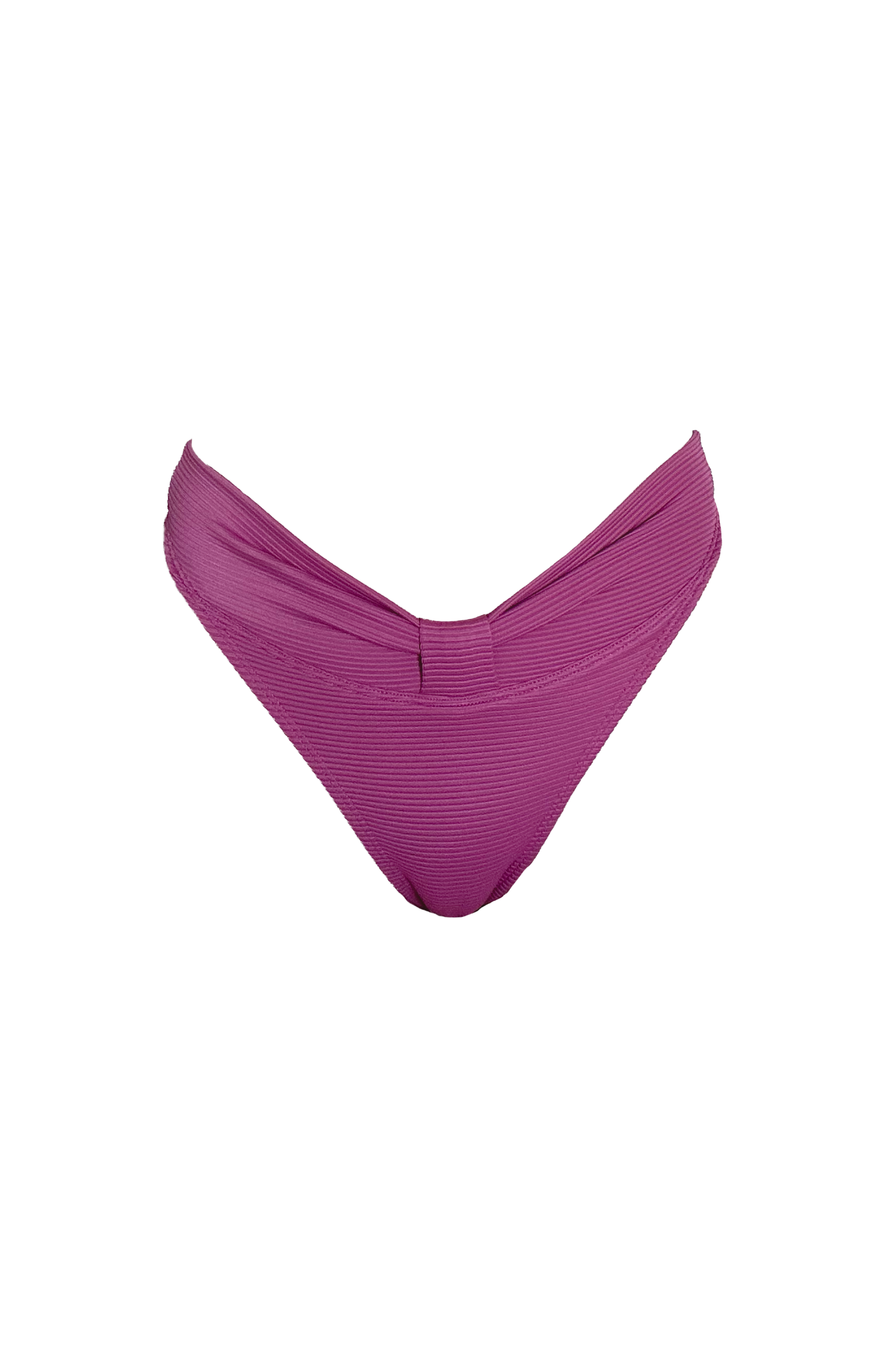 Spice pink high-cut leg bikini bottom on a white background