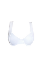White underwire bikini top on a white background