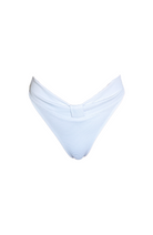 white high-cut leg bikini bottoms on a white background